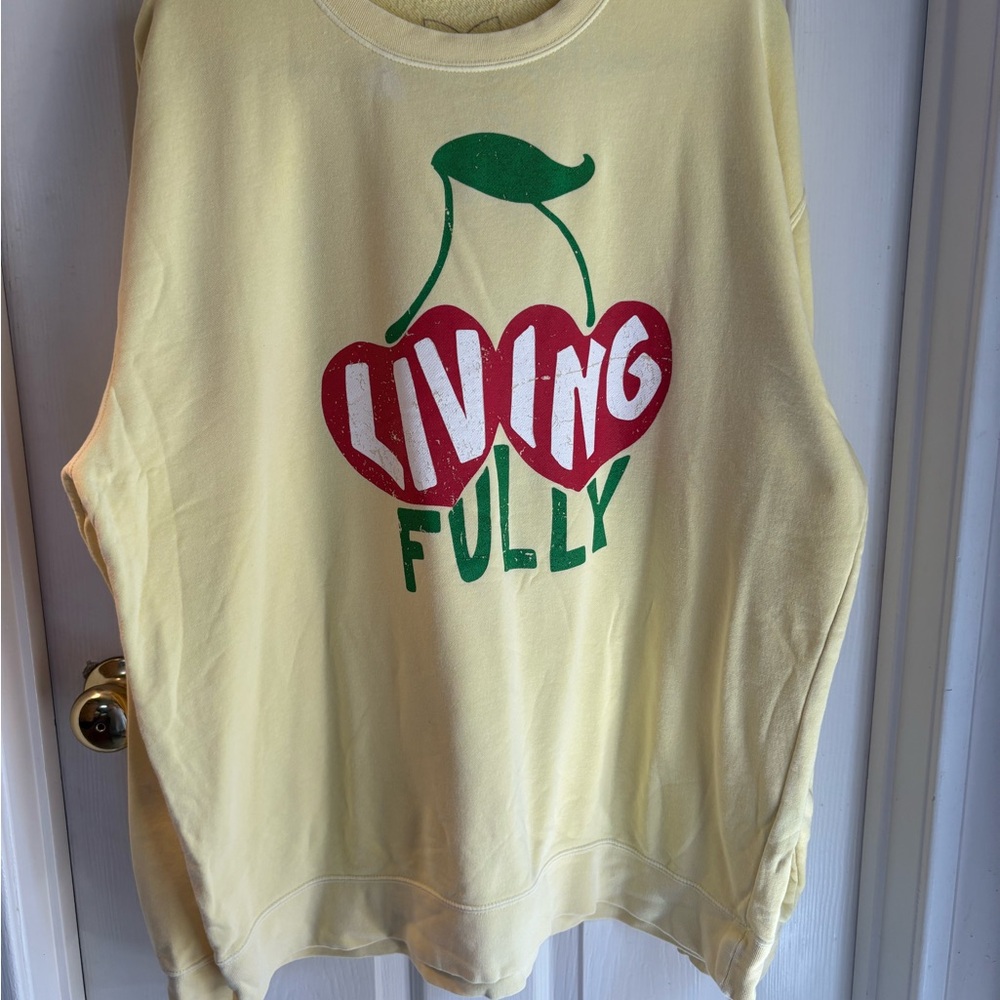 Living Fully Co. by Mallory Ervin Original “Living Fully' Cherry  Sweatshirt